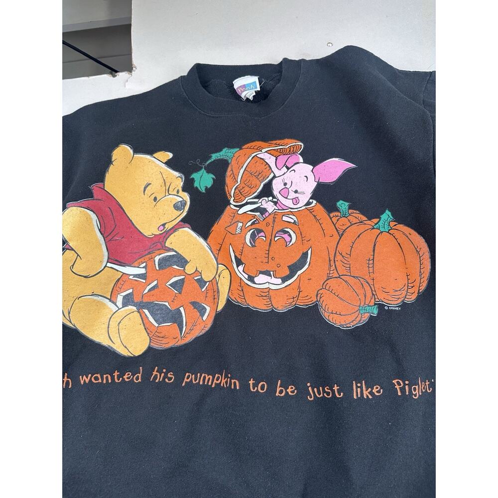 Winnie The Pooh & Piglet Disney Vintage Halloween Sweatshirt XL READ - Picture 9 of 11